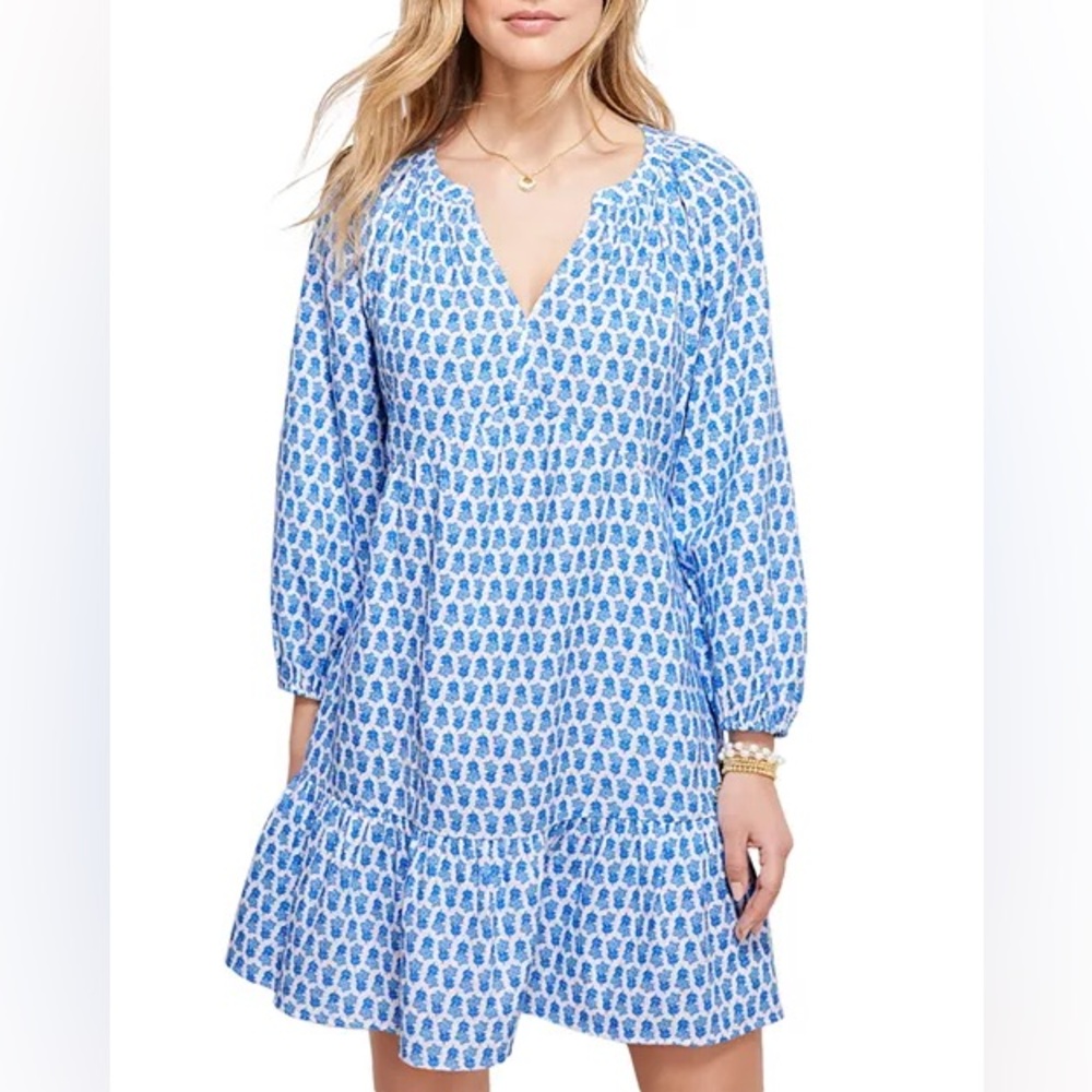 Vineyard Vines Seastitch Block Print Floral gauze dress - size medium